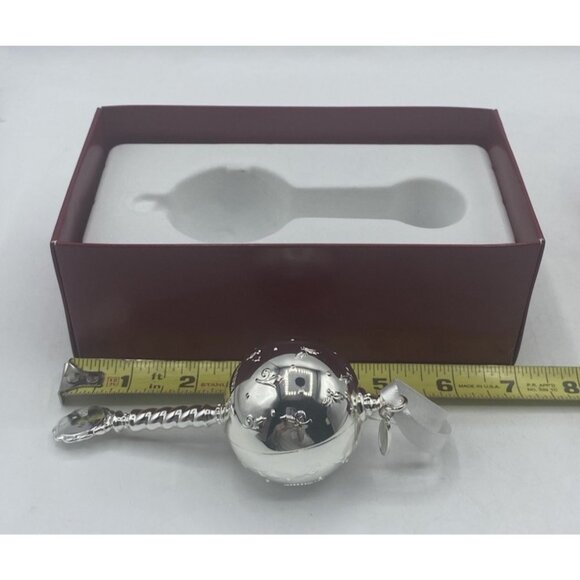 REED & BARTON Ornament Silver Plated 2019 Babys First Christmas Rattle Holiday - Picture 8 of 16